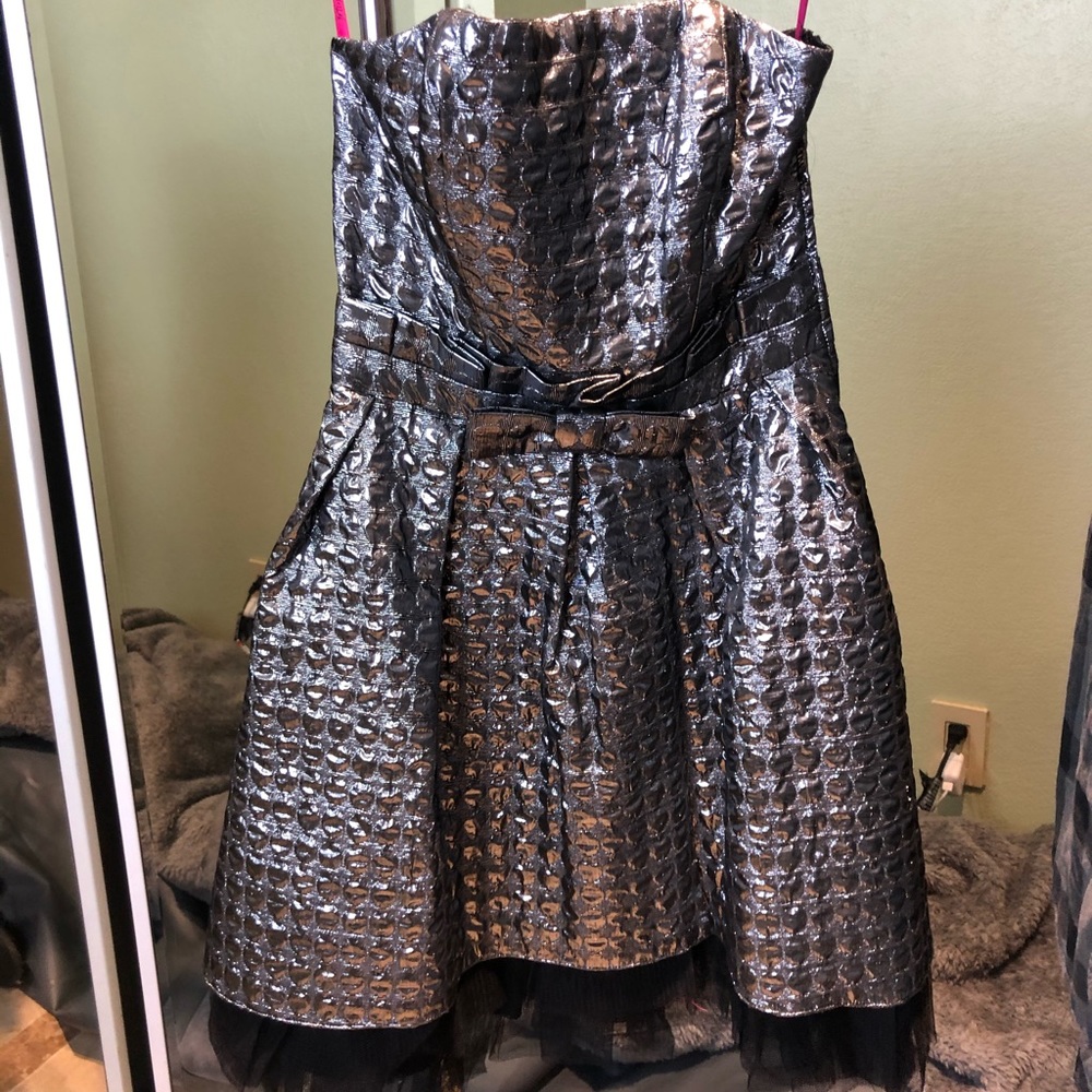 Strapless silver Betsey Johnson party dress